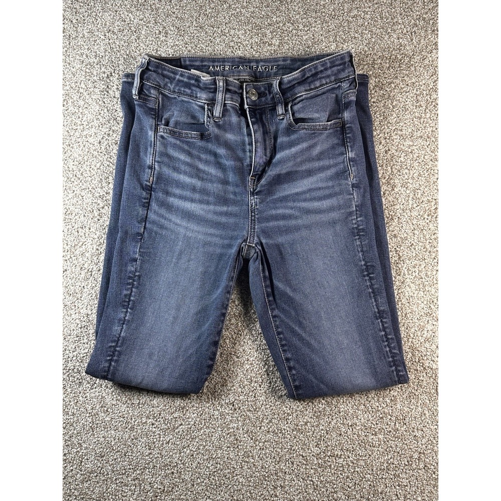 American Eagle Super Hi Rise Jeggings 4 Regular Next Level Stretch Medium Wash